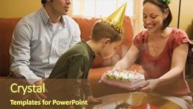  Presentation with party candles - PPT layouts featuring blowing out candles on birthday background and a  colored foreground