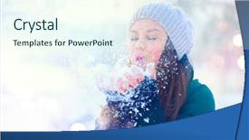  Presentation with nature design - Amazing theme having blowing snow beauty joyful model backdrop and a cool aqua colored foreground