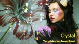  Presentation with creative - Presentation theme enhanced with blowing soap bubbles doll style background and a wine colored foreground