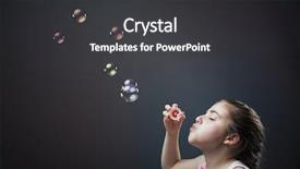  Presentation with soap sparkling air bubbles - Theme enhanced with blowing soap bubbles on dark background and a dark gray colored foreground