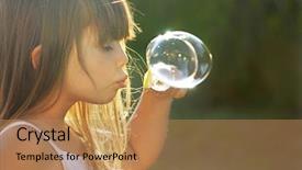  Presentation with soap - Presentation theme consisting of blowing soap bubbles background and a coral colored foreground