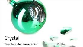  Presentation with baby jesus christmas rustic isolated - Cool new PPT theme with blown glass - broken christmas toy isolated backdrop and a  colored foreground