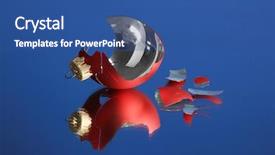  Presentation with christmas silver blue turquoise baubles - PPT layouts with blown glass - broken christmas toy on blue background and a  colored foreground