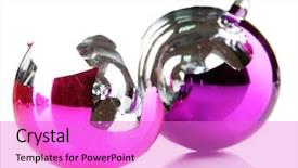  Presentation with white christmas - Cool new PPT layouts with blown glass - broken christmas toys isolated backdrop and a  colored foreground