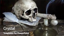  Presentation with skull - Slide deck featuring blown out candle with skull background and a tawny brown colored foreground