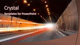  Presentation with tunnel - PPT theme consisting of blows-of-car background and a wine colored foreground