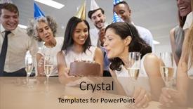  Presentation with birthday cake - Colorful PPT layouts enhanced with blows out candles on birthday backdrop and a  colored foreground