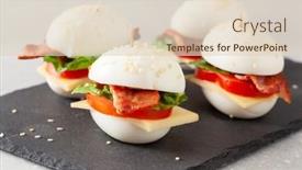  Presentation with diet low carb - Presentation design consisting of blt-egg-sandwich-with-cheese background and a lemonade colored foreground