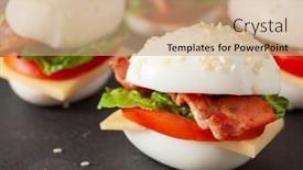  Presentation with diet low carb - Slide set having blt-egg-sandwich-with-cheese background and a coral colored foreground