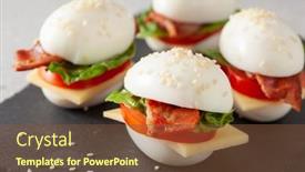 Presentation with diet low carb - PPT layouts having blt-egg-sandwich-with-cheese background and a tawny brown colored foreground