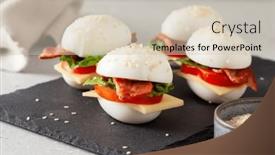  Presentation with diet low carb - Presentation theme featuring blt-egg-sandwich-with-cheese and a soft green colored foreground