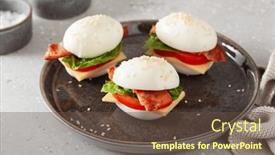  Presentation with diet low carb - Slides having blt-egg-sandwich-with-cheese and a tawny brown colored foreground