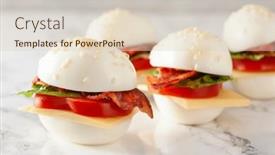  Presentation with diet low carb - PPT theme having blt-egg-sandwich-with-cheese and a lemonade colored foreground