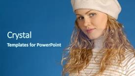  Presentation with take the lead - Colorful slides enhanced with blu eye - blonde in white take backdrop and a  colored foreground