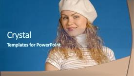  Presentation with take the lead - Audience pleasing PPT theme consisting of blu eye - blonde in white take backdrop and a  colored foreground