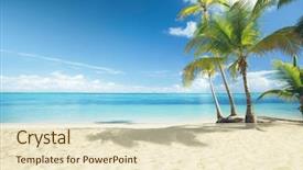  Presentation with coconut - Cool new presentation design with blue - caribbean sea and coconut palms backdrop and a lemonade colored foreground