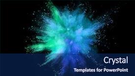  Presentation with explosion - Slides enhanced with blue - explosion of coloured powder isolated background and a navy blue colored foreground