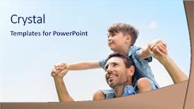  Presentation with cute - Slide deck consisting of blue - father giving son ride background and a sky blue colored foreground