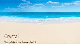  Presentation with summer - Audience pleasing PPT theme consisting of blue - summer beach and sea panorama backdrop and a lemonade colored foreground