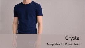  Presentation with light blue color - Theme with blue - young man in color t-shirt background and a light gray colored foreground