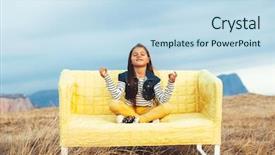  Presentation with autumn blue - Beautiful slides featuring blue 7 yellow - 7 years old child sitting backdrop and a  colored foreground