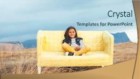  Presentation with 4 years old children and doctor - Colorful PPT layouts enhanced with blue 7 yellow - 7 years old child sitting backdrop and a  colored foreground