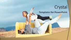  Presentation with old - PPT layouts featuring blue 7 yellow - 7 years old child sitting background and a light blue colored foreground