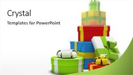  Presentation with boxes - Audience pleasing PPT layouts consisting of blue 7 yellow - colour gift boxes isolated backdrop and a white colored foreground