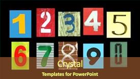  Presentation with patterns - Cool new presentation theme with blue 7 yellow - numbers collection in different colours backdrop and a tawny brown colored foreground