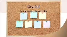  Presentation with corkboard - Slide set enhanced with blue 7 yellow - seven colorful blank post-it notes background and a coral colored foreground