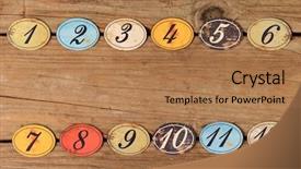  Presentation with weather - Cool new presentation design with blue 7 yellow - vintage oval shaped wooden number backdrop and a coral colored foreground
