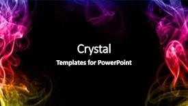  Presentation with smoke - PPT theme featuring blue abstract design - colored smoke isolated on black background and a black colored foreground