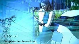  Presentation with blue design - PPT theme consisting of blue-abstract-design-against background and a arctic colored foreground