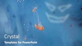  Presentation with blue ink splash - Presentation design enhanced with blue-abstract-hallowen-background background and a teal colored foreground