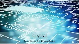  Presentation with blue circuit board - Cool new PPT theme with blue abstract light spot design backdrop and a  colored foreground