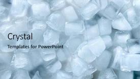  Presentation with cold drink - Beautiful presentation theme featuring blue abstract solid - close-up cubes of cold ice backdrop and a light blue colored foreground