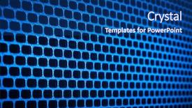  Presentation with blue metallic - PPT theme with blue abstract solid - closeup of seamless metallic grid background and a ocean colored foreground