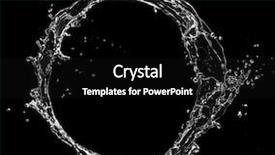  Presentation with blue water splash isolated - PPT theme enhanced with blue abstract water splash background and a black colored foreground