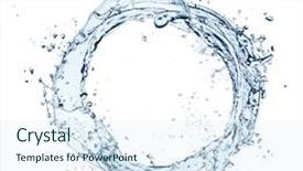  Presentation with abstract blue white - Slide set with blue abstract water splashes background and a sky blue colored foreground