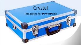  Presentation with case - Colorful PPT layouts enhanced with blue-aluminic-case-isolated backdrop and a light blue colored foreground