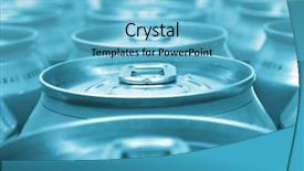  Presentation with carbonated soft drink - PPT theme consisting of blue aluminum drink cans background background and a light blue colored foreground