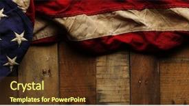  Presentation with veteran - PPT theme with blue american flag for memorial background and a tawny brown colored foreground