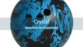  Presentation with blue black and silver - PPT theme having blue and black bowling ball background and a ocean colored foreground