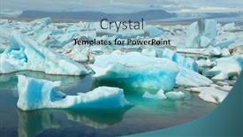  Presentation with blue flow - Amazing presentation design having blue and emerald icebergs and ice floes floating in the gulf yokulsarlon in iceland sunrise backdrop and a light blue colored foreground