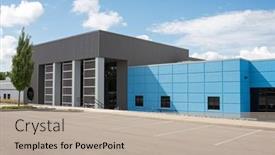  Presentation with business proposal blue - PPT layouts consisting of blue-and-gray-business-building background and a mint green colored foreground