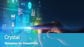  Presentation with light green - Beautiful PPT theme featuring blue and green data backdrop and a teal colored foreground