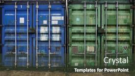  Presentation with shipping - Slide deck featuring blue-and-green-industrial-steel background and a tawny brown colored foreground