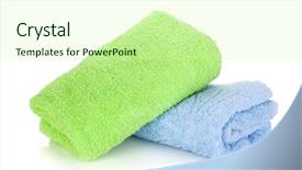  Presentation with elegant abstract of blue green - Presentation theme featuring blue and green towels isolated background and a  colored foreground