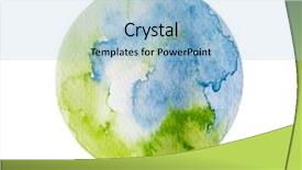  Presentation with green blur floral - Beautiful slide set featuring blue and green watercolor circular backdrop and a light blue colored foreground