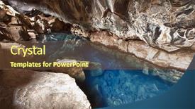  Presentation with volcanic eruption sopka klyuchevskoy volcano - Colorful theme enhanced with blue and hot thermal water backdrop and a tawny brown colored foreground